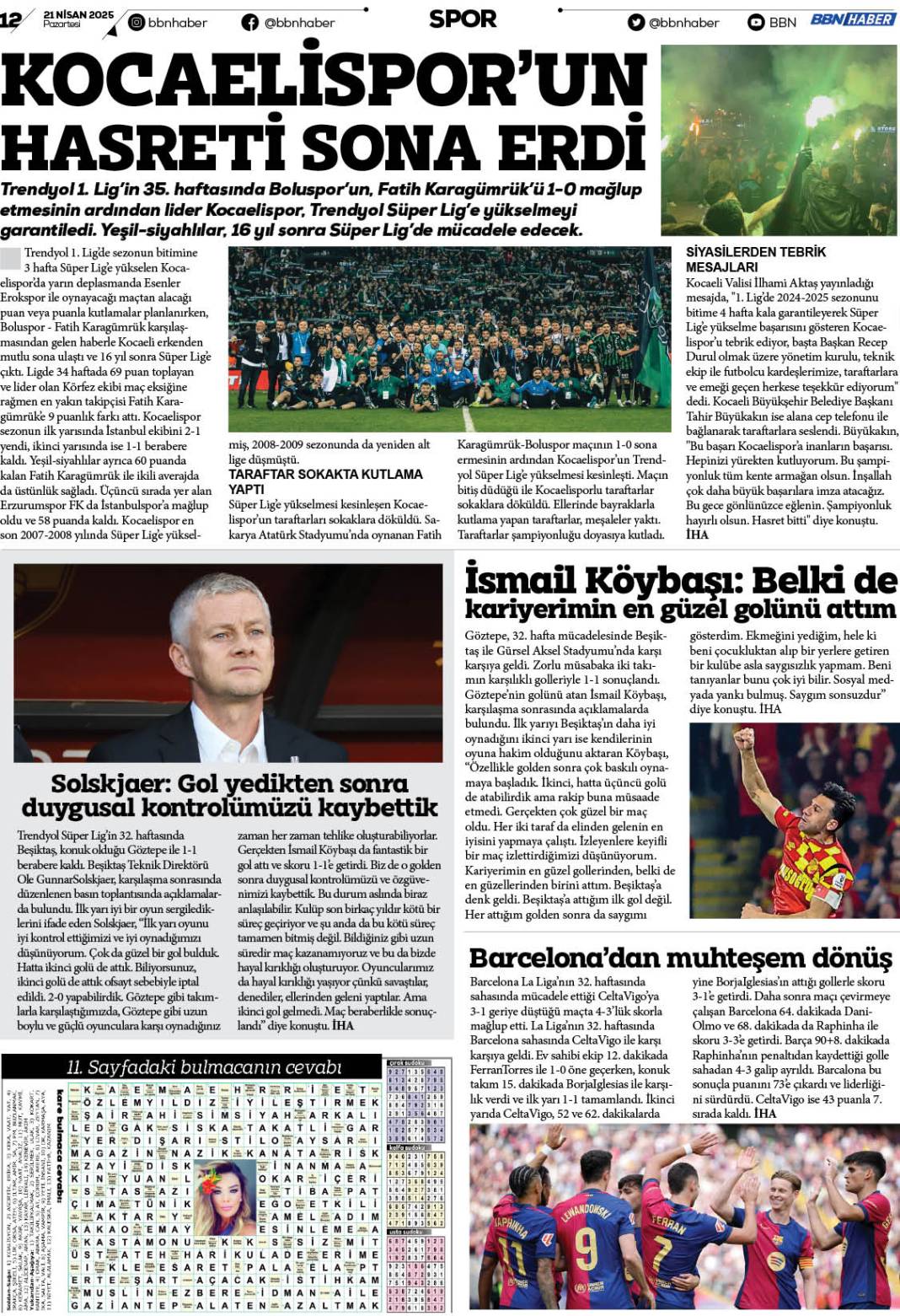 26 EYLÜL 2023 Salı BBN Haber e Gazete 12