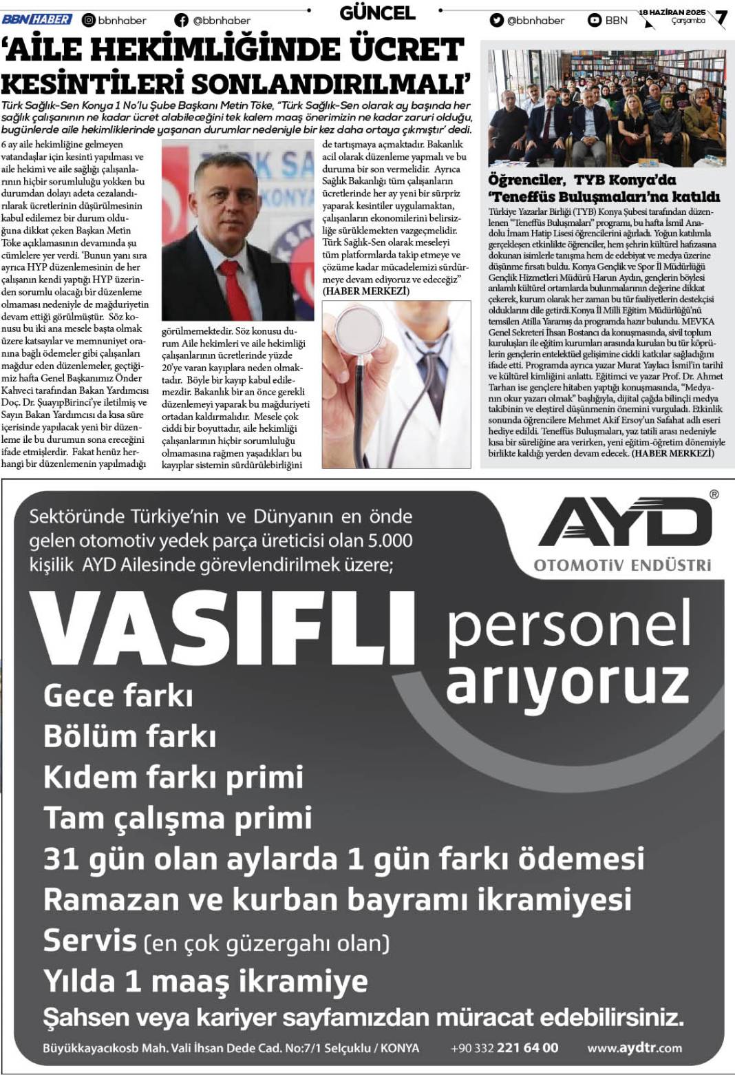 18 HAZİRAN 2025 Çarşamba BBN Haber e Gazete 7