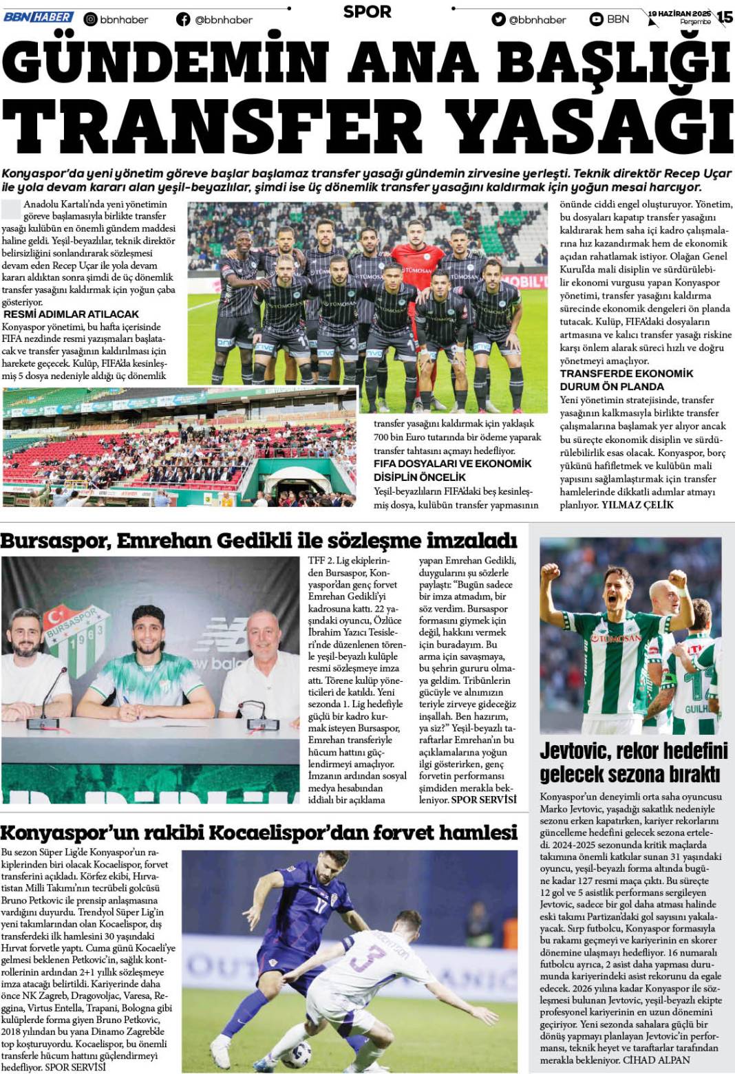 19 HAZİRAN 2025 Perşembe BBN Haber e Gazete 15