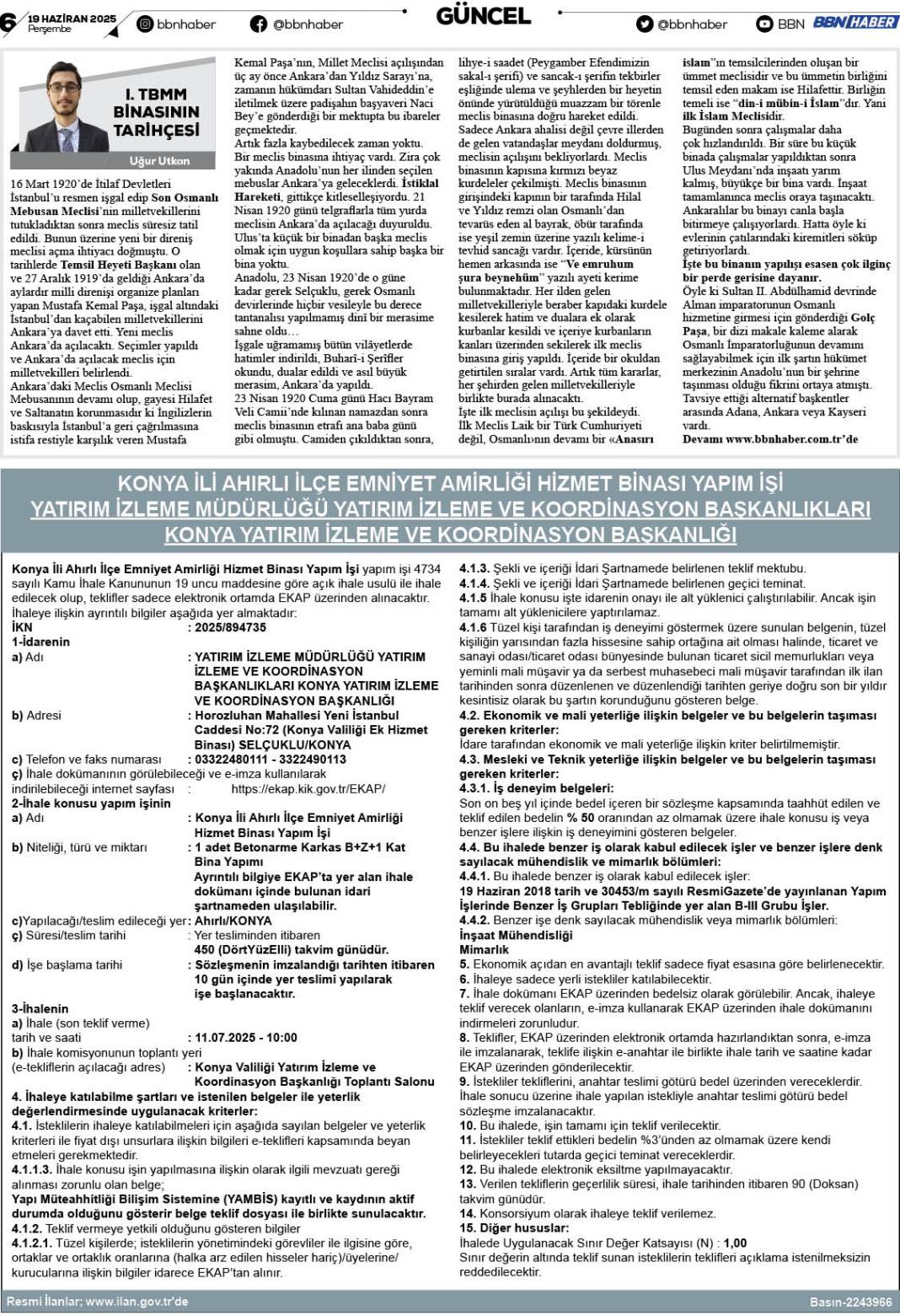 19 HAZİRAN 2025 Perşembe BBN Haber e Gazete 6