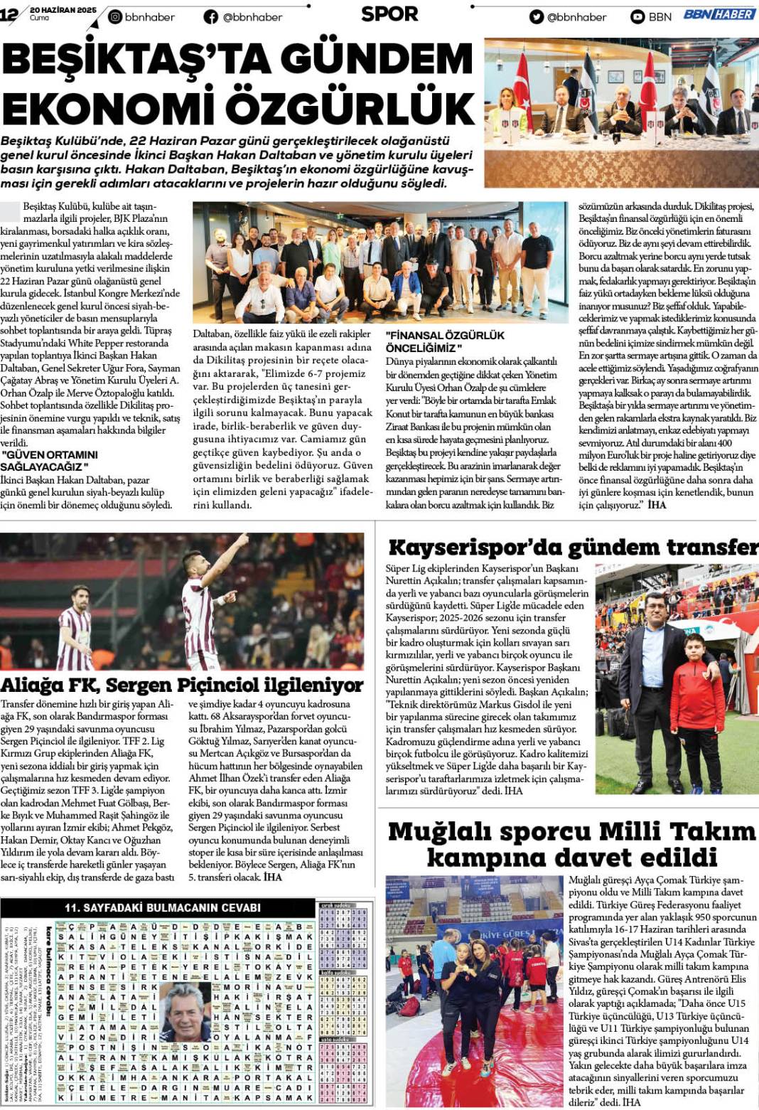 20 HAZİRAN 2025 Cuma BBN Haber e Gazete 12