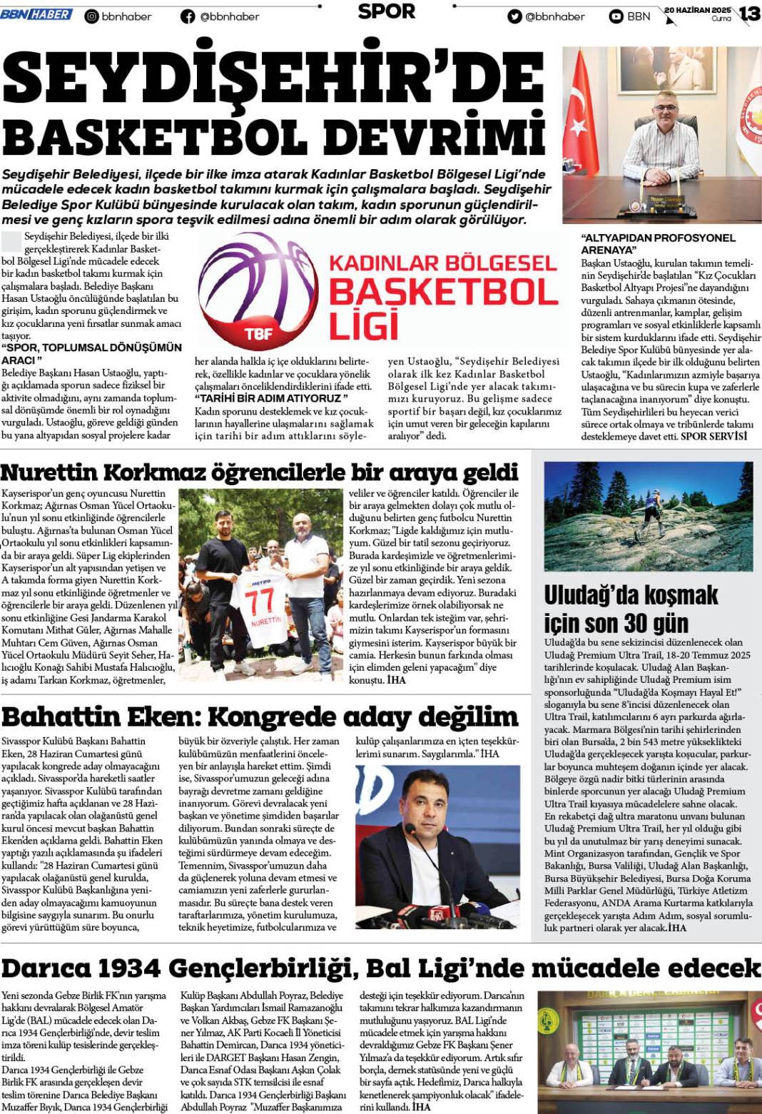 20 HAZİRAN 2025 Cuma BBN Haber e Gazete 13