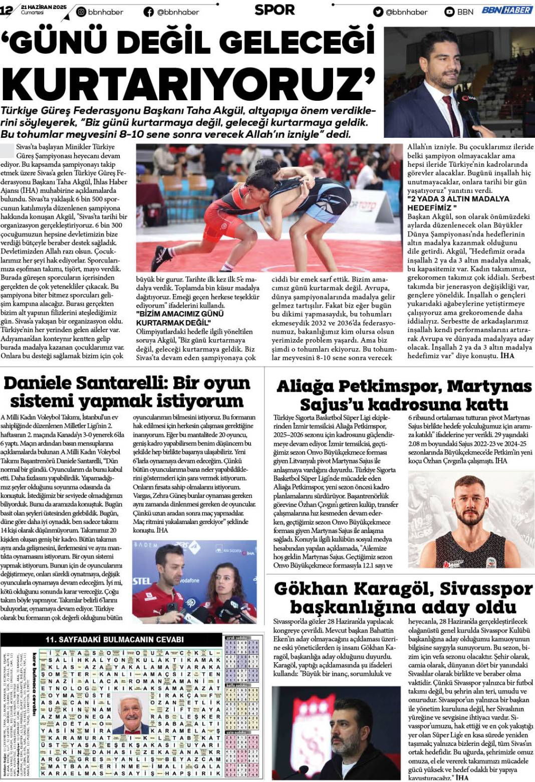 21 HAZİRAN 2025 Cumartesi BBN Haber e Gazete 12