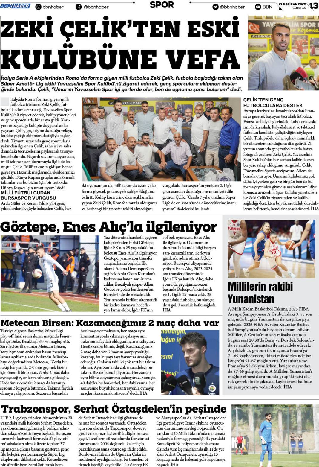 21 HAZİRAN 2025 Cumartesi BBN Haber e Gazete 13