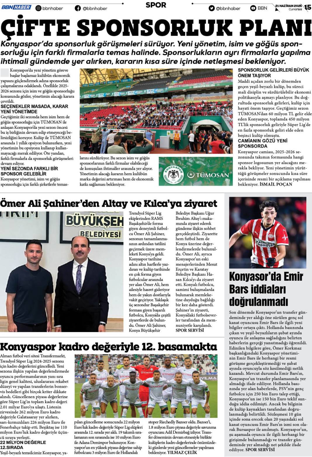 21 HAZİRAN 2025 Cumartesi BBN Haber e Gazete 15
