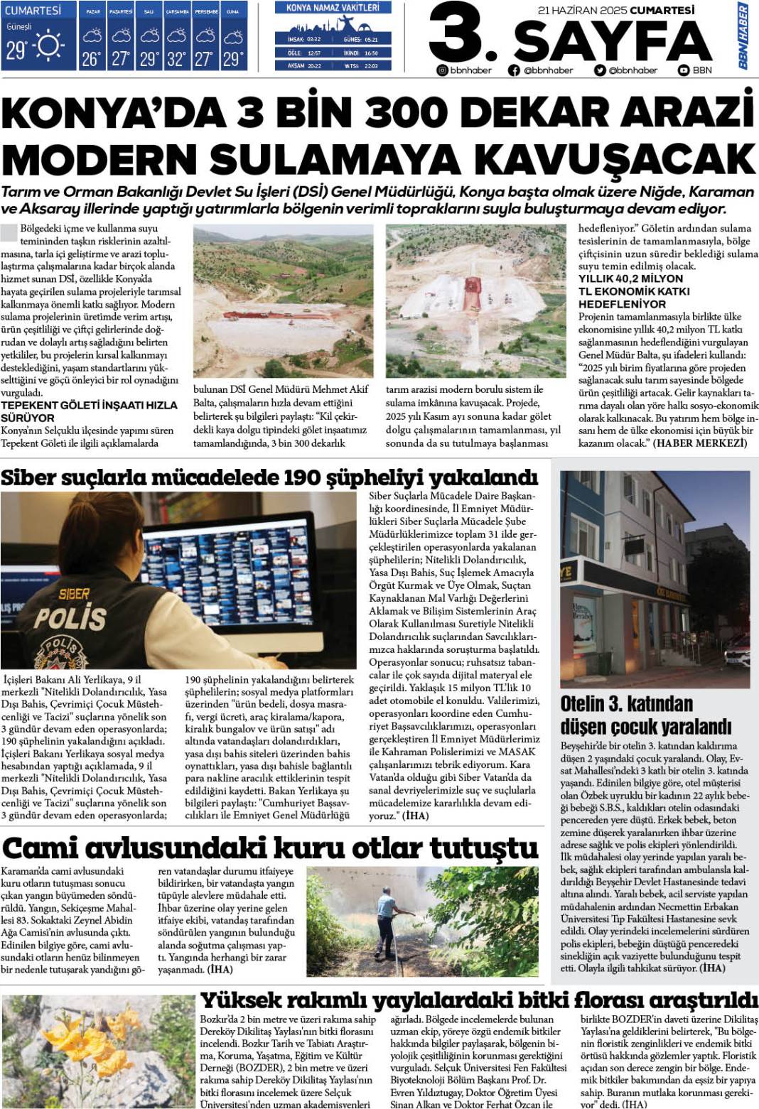 21 HAZİRAN 2025 Cumartesi BBN Haber e Gazete 3