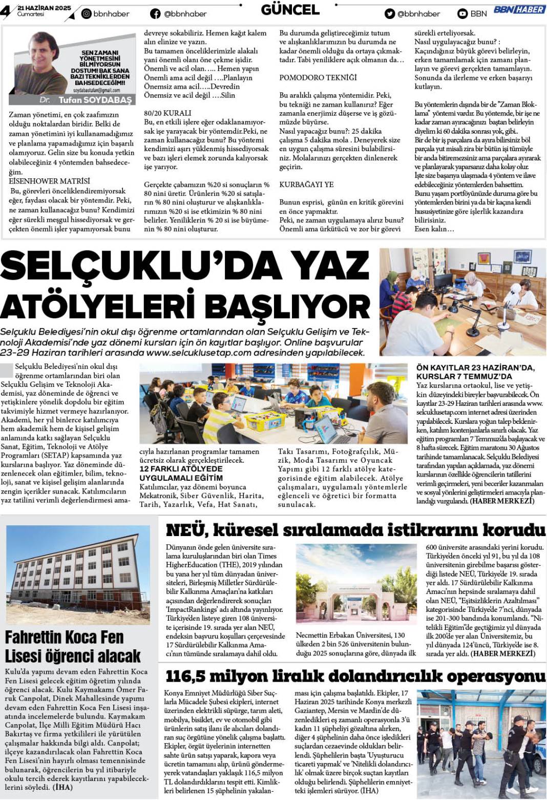 21 HAZİRAN 2025 Cumartesi BBN Haber e Gazete 4