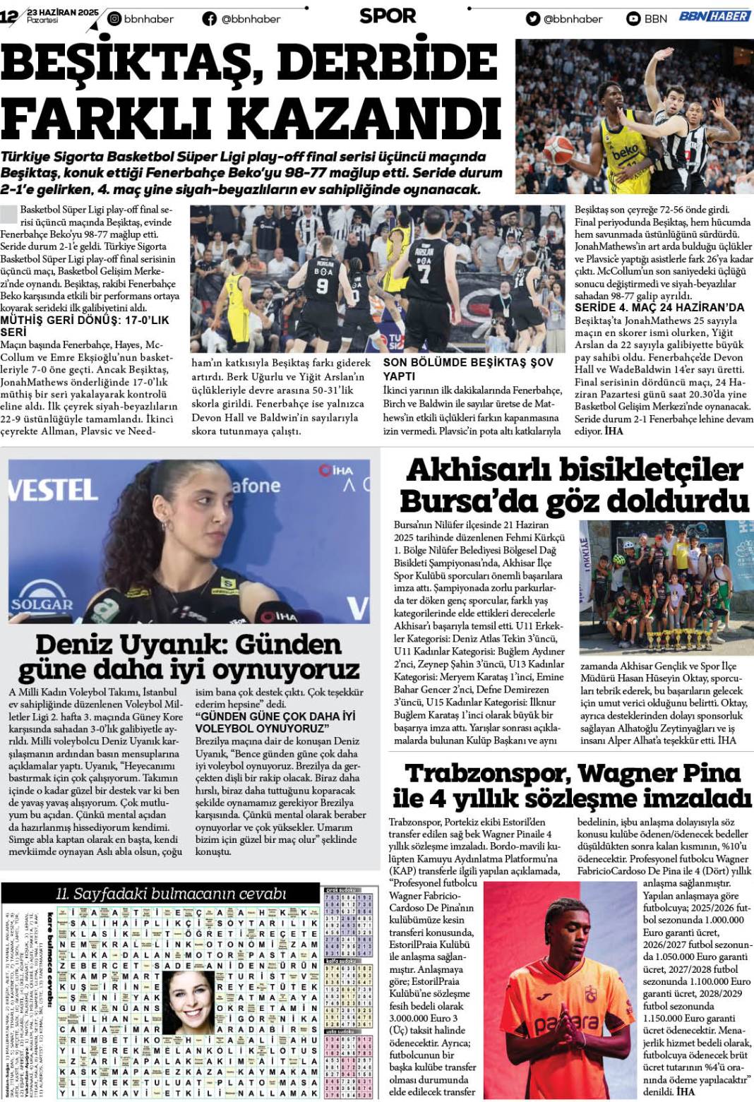 23 HAZİRAN 2025 Pazartesi BBN Haber e Gazete 12