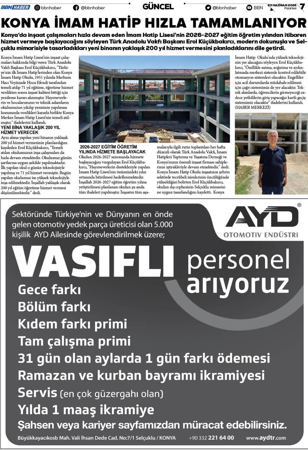 23 HAZİRAN 2025 Pazartesi BBN Haber e Gazete 7