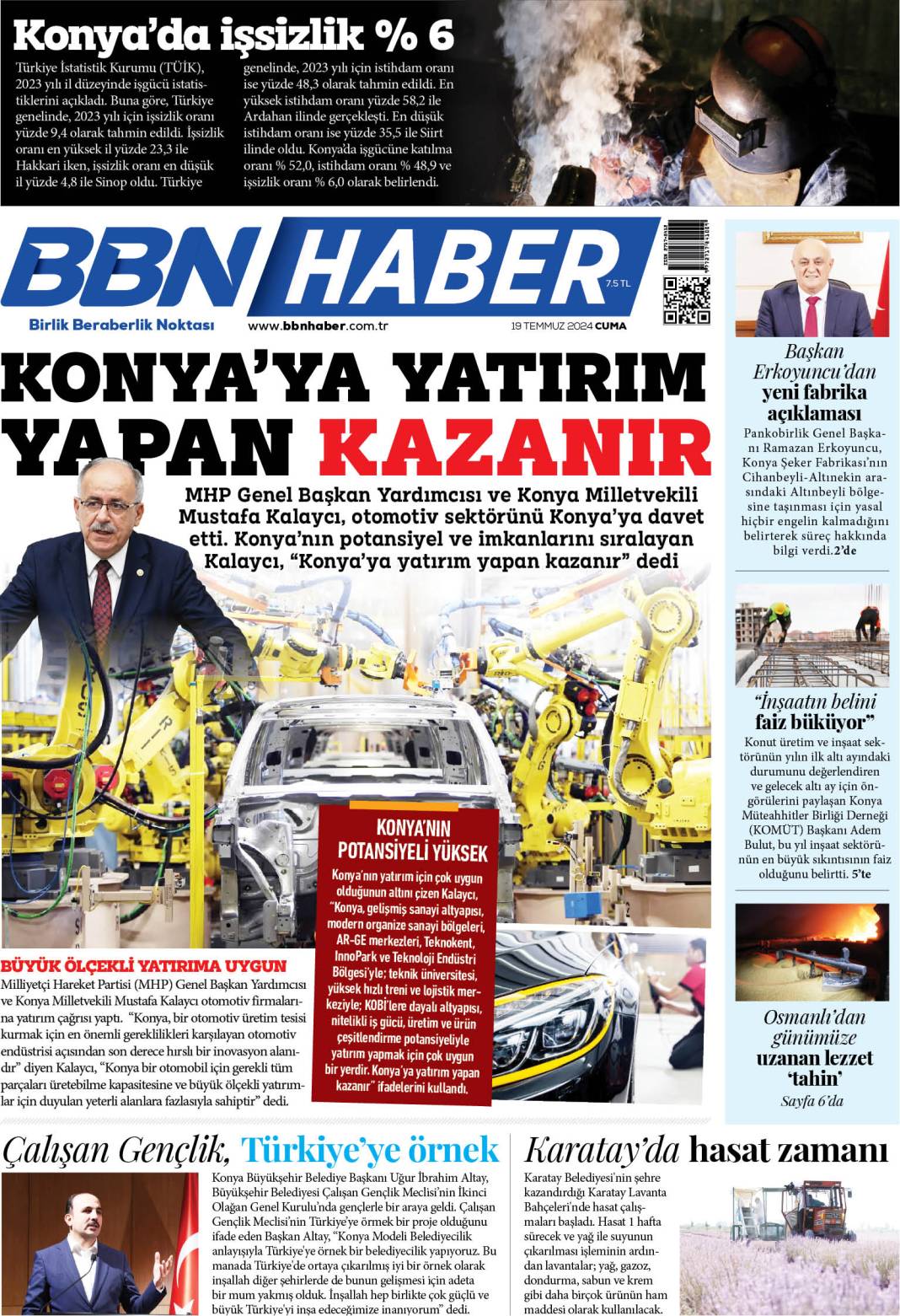 19 TEMMUZ 2024 Cuma BBN Haber e Gazete 1