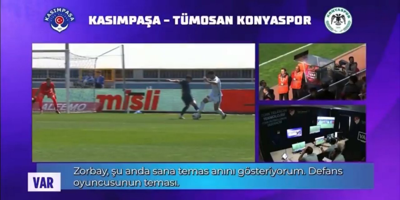 Konyaspor lehine verilen penaltının VAR kayıtları açıklandı!