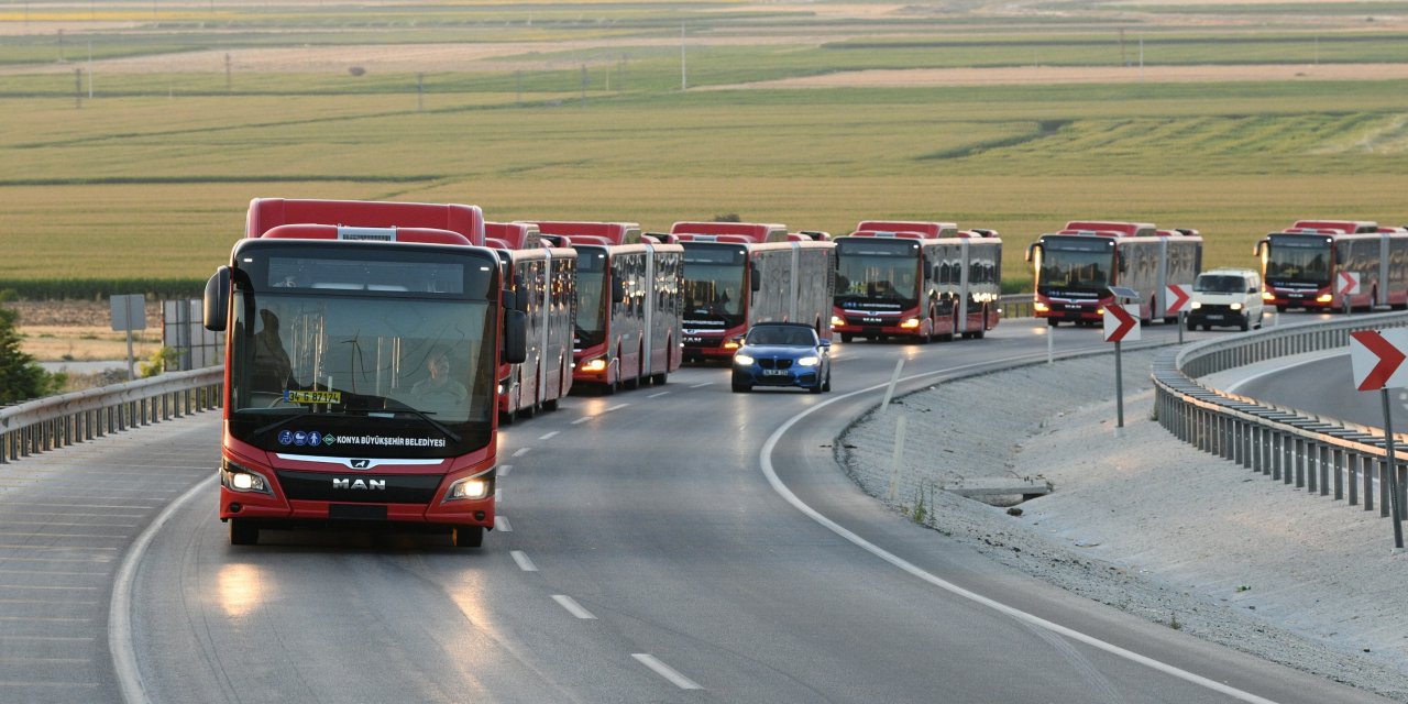 Konya'da ne kadar otobüs ve tramvay var?