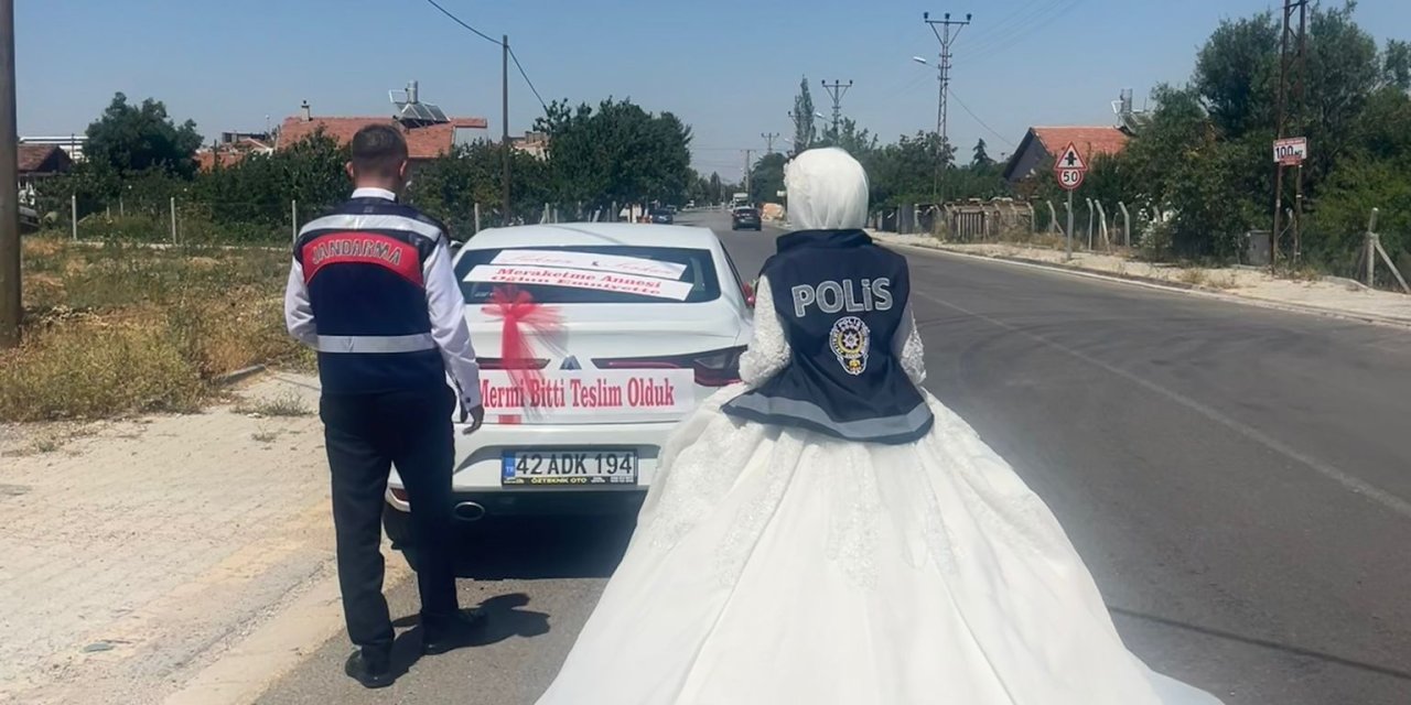 Konya'da polis ile jandarmanın mutlu günü: Mermi bitti teslim olduk