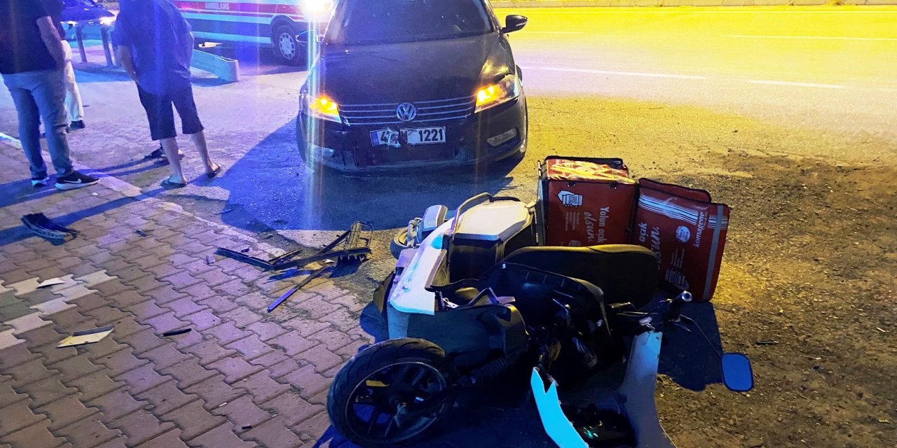 Konya'da elektrikli bisiklet otomobille çarpıştı: 1 yaralı