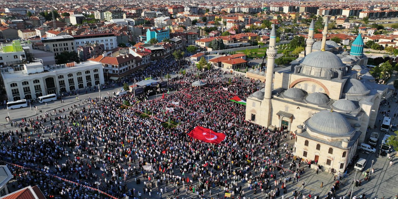 Tepkiler Konya'dan yükseldi! İsrail protesto edildi