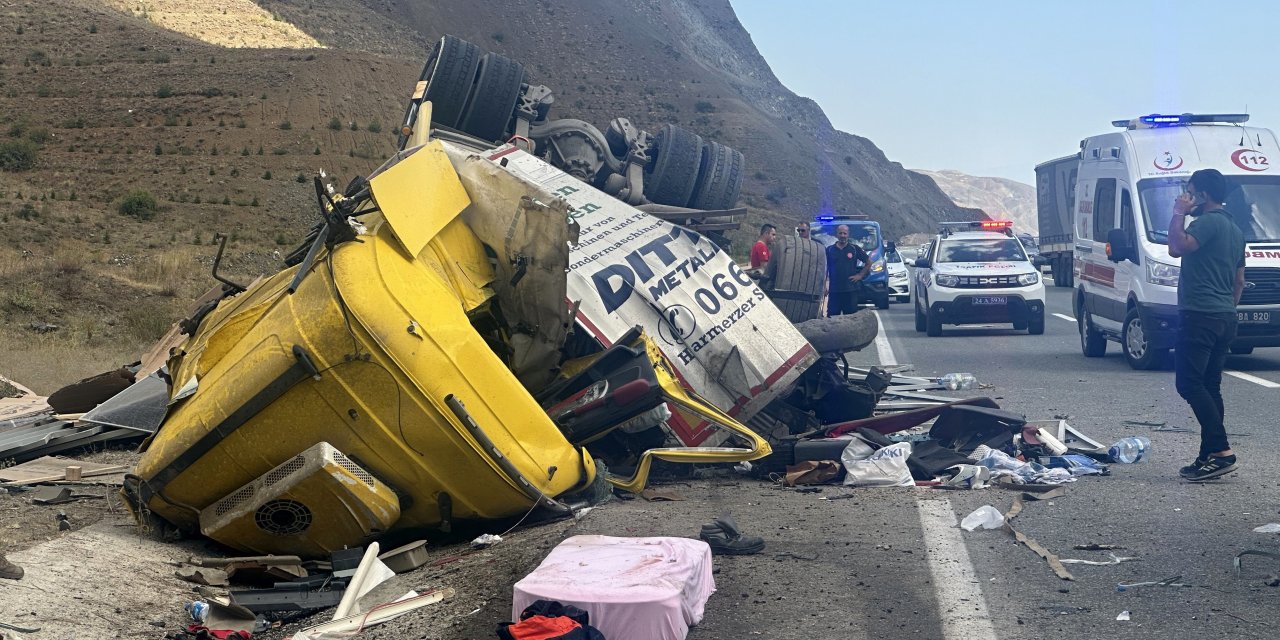 Yoldan çıkan tır dehşet saçtı