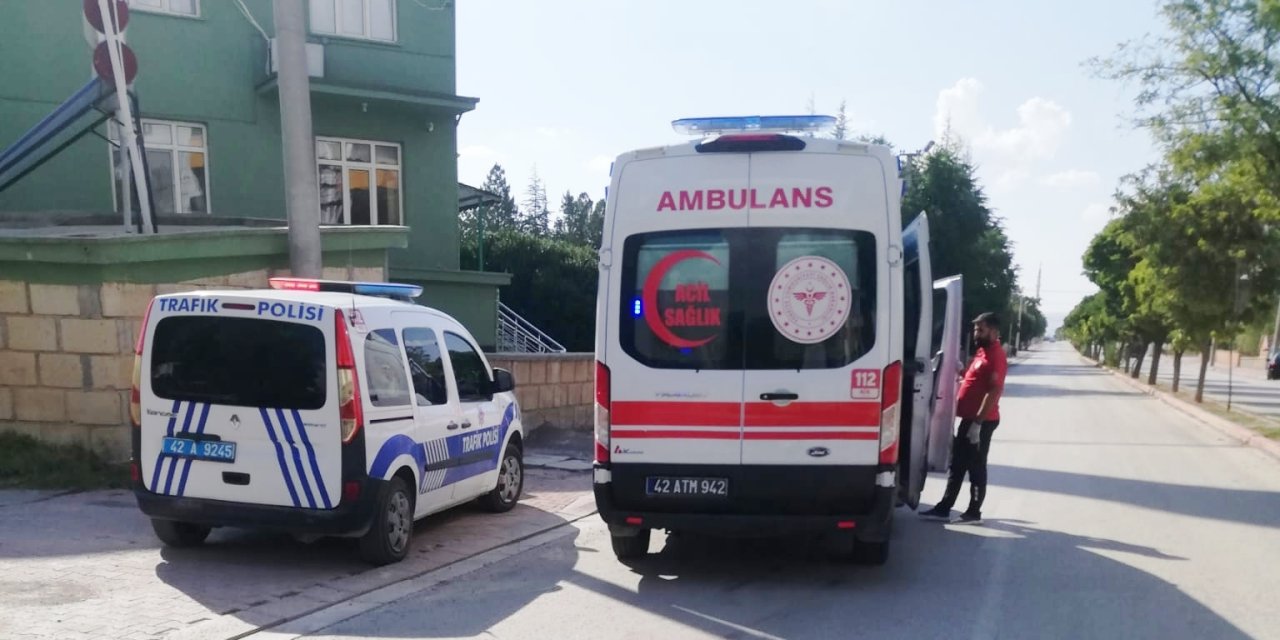 Konya'da kontrolden çıkan elektrikli bisiklet devrildi