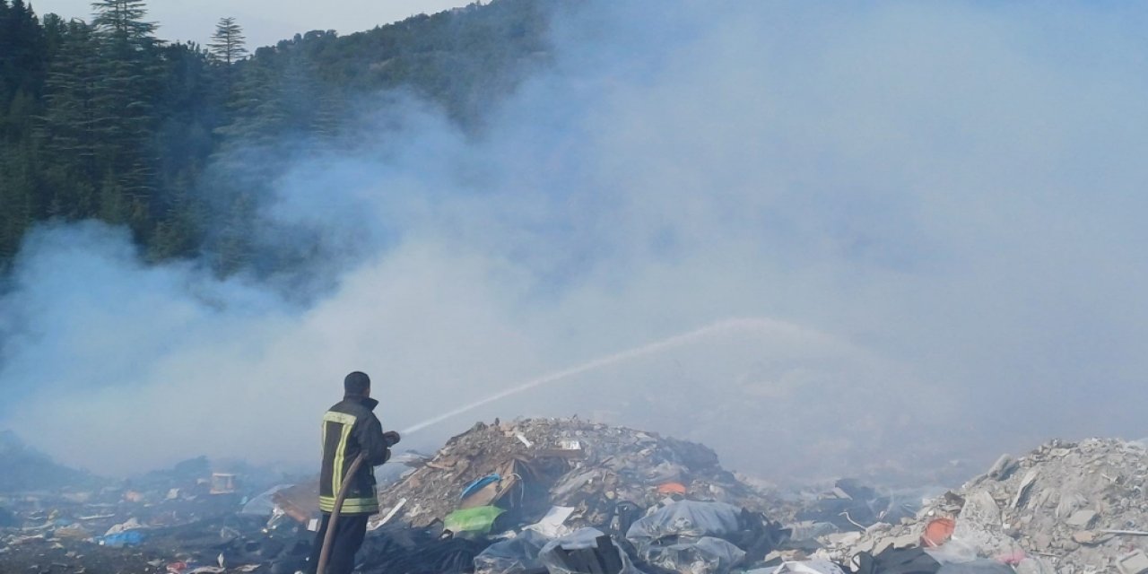 Beyşehir çöplüğünde yangın paniği