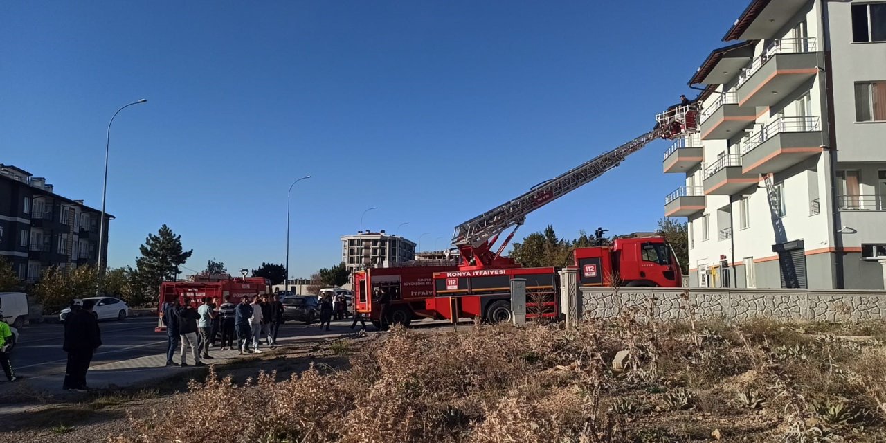 Konya'da bu sefer de apartman yandı