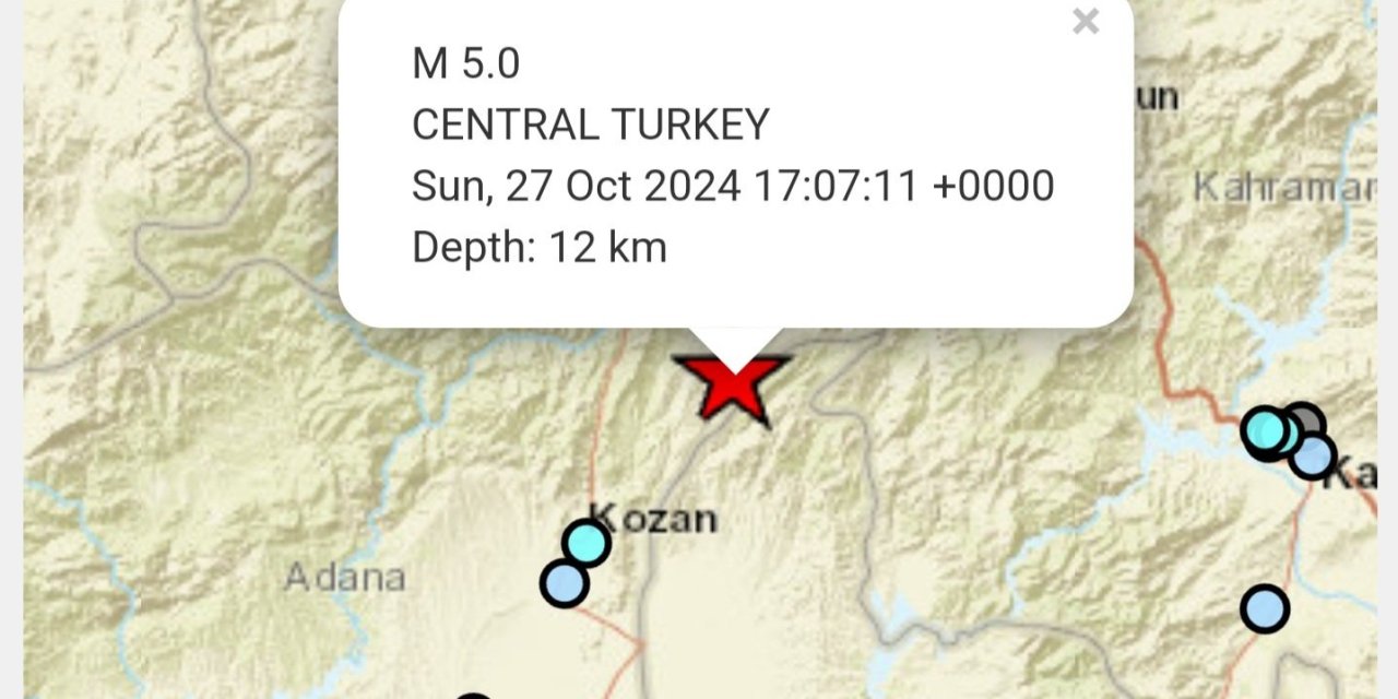 Adana’da 5 büyüklüğünde deprem