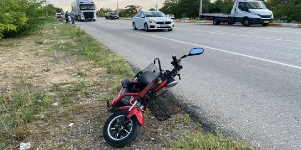 Konya'da korkutan elektrikli bisiklet kazası! 60 yaşındaki adam hastanelik oldu