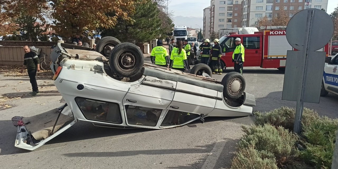 Konya'da feci kaza!  Dede torun yaralandı