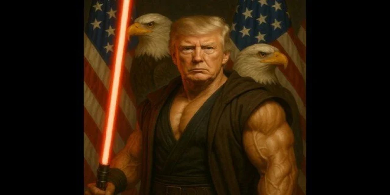 Trump'tan Star Wars (Yıldız Savaşları) göndermesi: Bir savaşçı şeklinde resmedildi