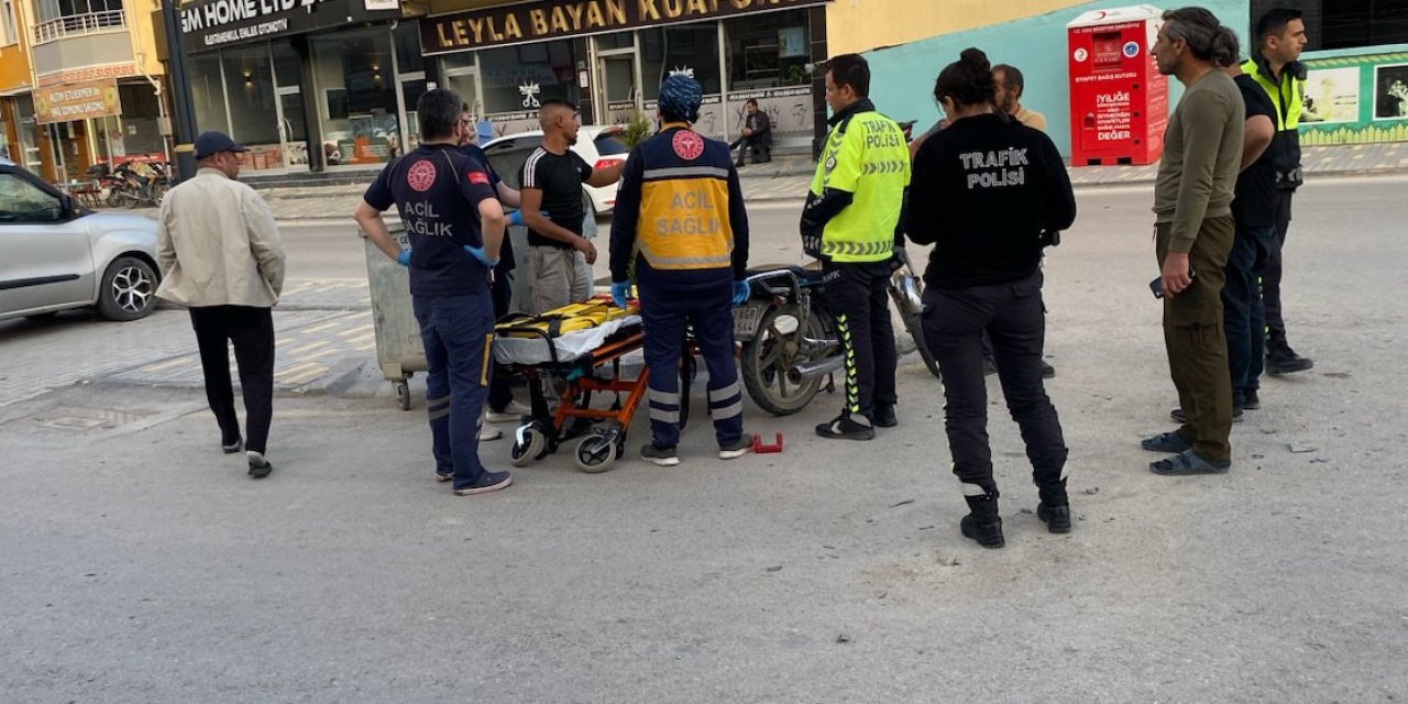 Kulu'da korkutan kaza. Motosikletle otomobil çarpıştı