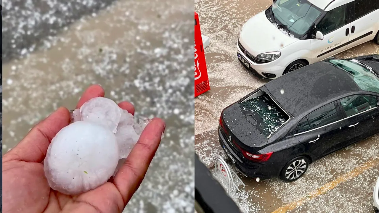 Konya'da yola çıkan araçlar hasar aldı. Antalya yolunu dolu vurdu