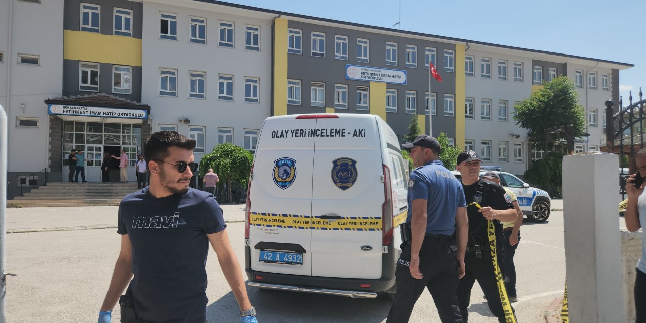 Konya'da ortaokulun önünde silahlar konuştu. Bir kişi hayatını kaybetti