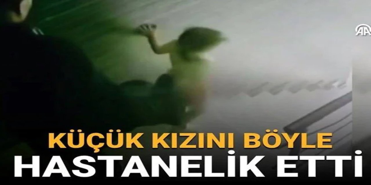 Merdivende çocuğunu tekmeleyen cani baba gözaltına alındı