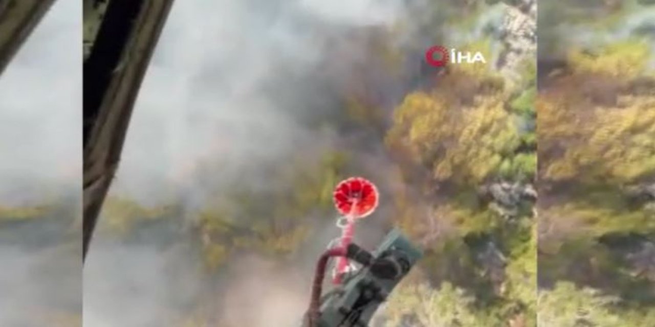 Antalya'daki orman yangınına havadan müdahale sürüyor