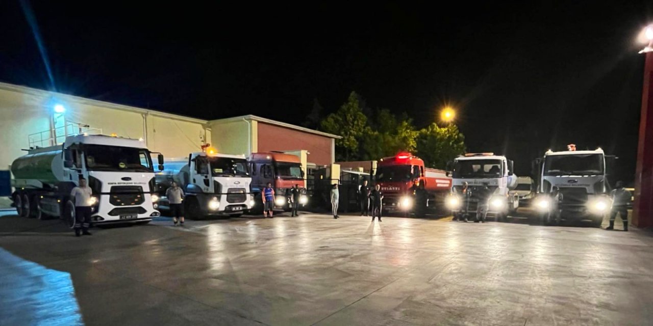 Konya'dan çok sayıda ekip yola çıktı. Yangınlarla mücadele edecekler