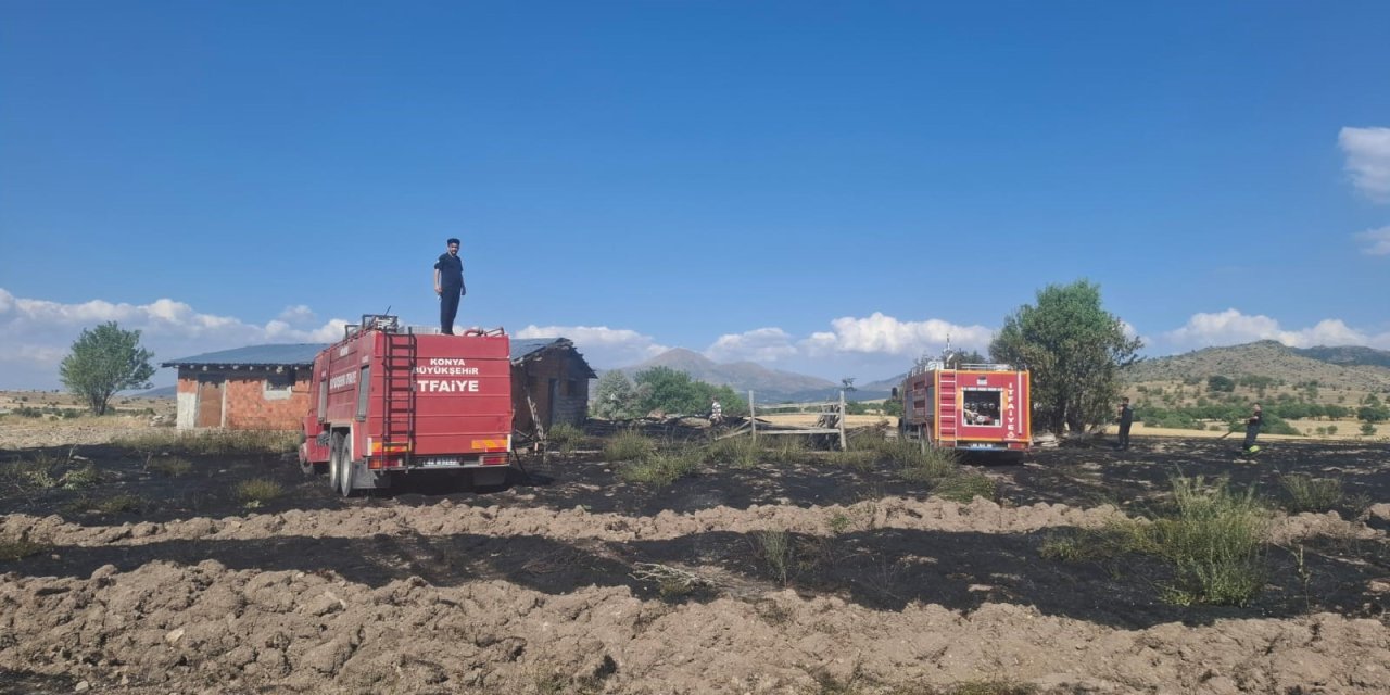 Konya'nın o ilçesindeki yangın az daha faciaya dönüşecekti