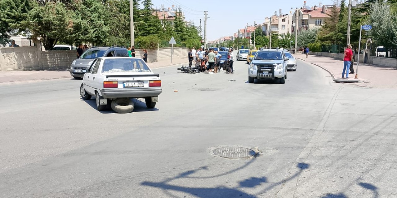 Konya’da motosiklet kazası. 2 kadın yaralandı