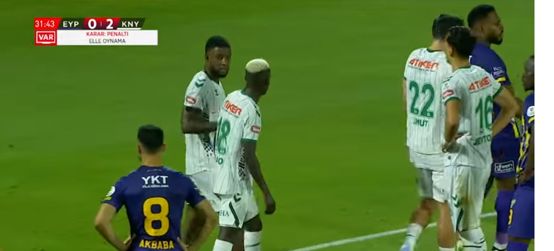 TFF, Konyaspor’un kazandığı penaltı pozisyonun VAR kayıtlarını açıkladı