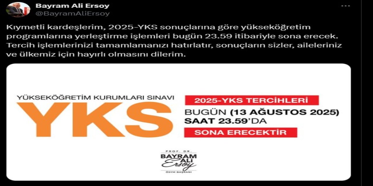 Tercih yapmayanlar! YKS tercih süreci bugün sona eriyor
