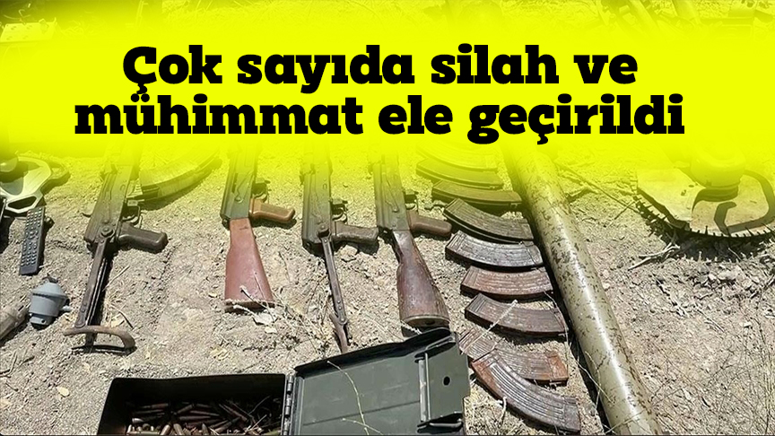 Çok sayıda silah ve mühimmat ele geçirildi