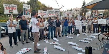 Konya'da bebek cenazeli protesto! Gazze için ayaktalar