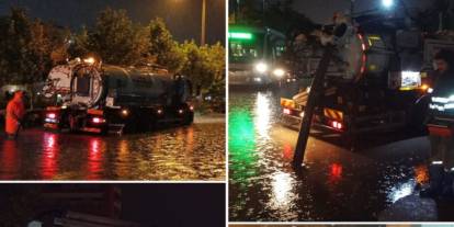 Konya dün gece sağanağa teslim oldu