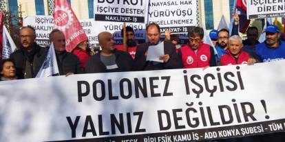 Konya Adliyesi önünde dev protesto. POLONEZ işçilerine destek verdiler