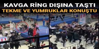 Kick boks maçında kavga ring dışına taştı: 1’i hakem 2 yaralı