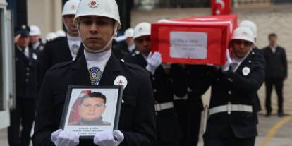 Konya'da kazada şehit olan polis Onur Şirin memleketine uğurlandı