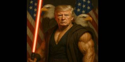 Trump'tan Star Wars (Yıldız Savaşları) göndermesi: Bir savaşçı şeklinde resmedildi