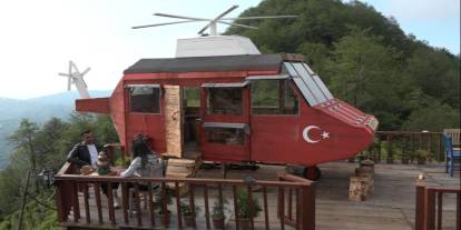Dağ başına kondu! Tek özelliği Lazkopter olması
