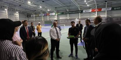 Konya protokolünden Karatay Tenis Kortu’na ziyaret