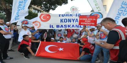 AK Parti Konya İl Merkezine yürümek isteyen işçiler engellendi