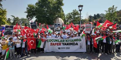 Konya'daki çocuklardan Gazze desteği. Zafer Yakında