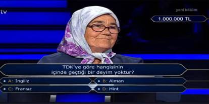 O yarışma programında 1 milyon TL'lik soru açıldı: İşte o soru ve cevabı