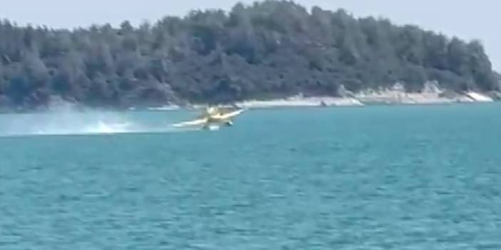 Uçağın suya düşme anı kamerada